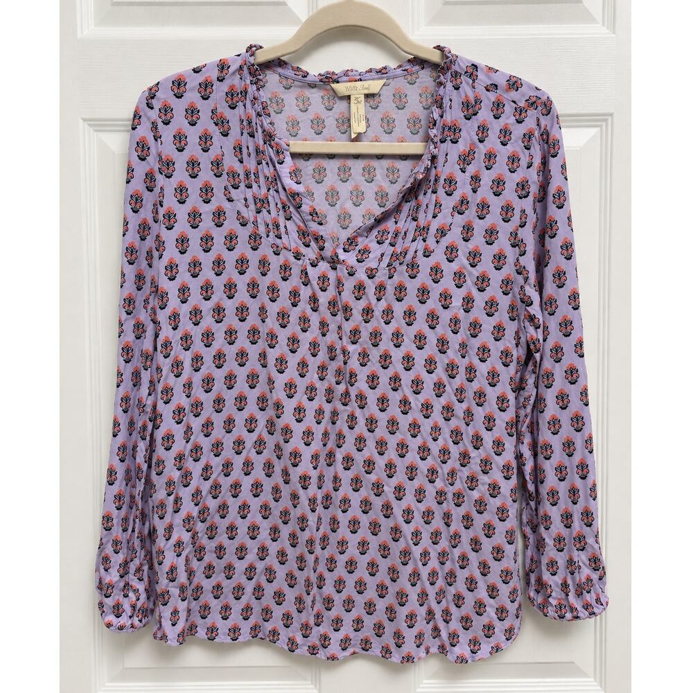 Matilda Jane Lavender Floral Print Long Sleeve Blouse Large